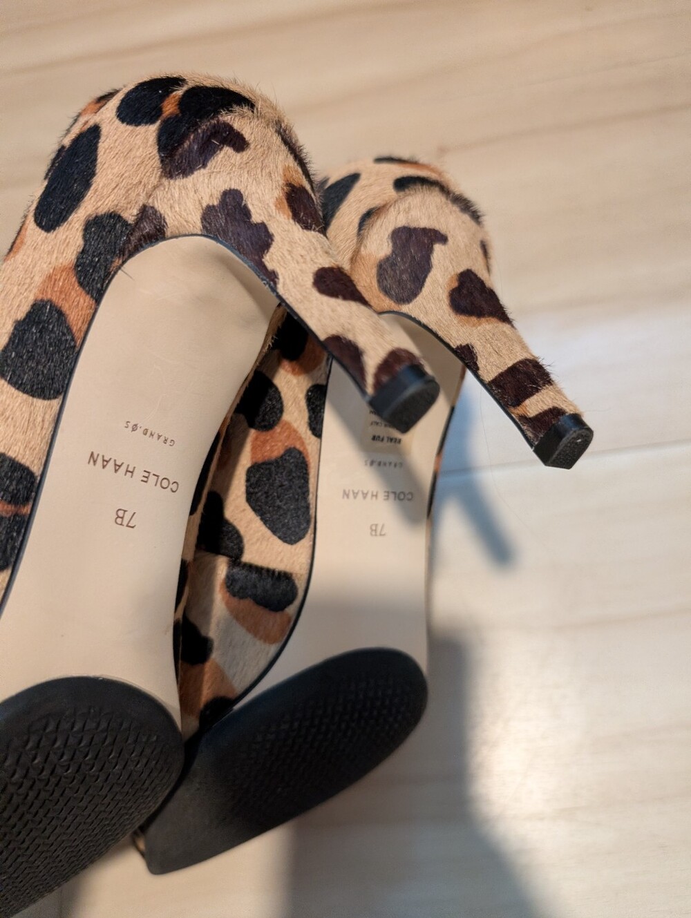 Cole Hann Nike Animal Print Pointed Toe Classic Pumps Heel - Picture 7 of 9